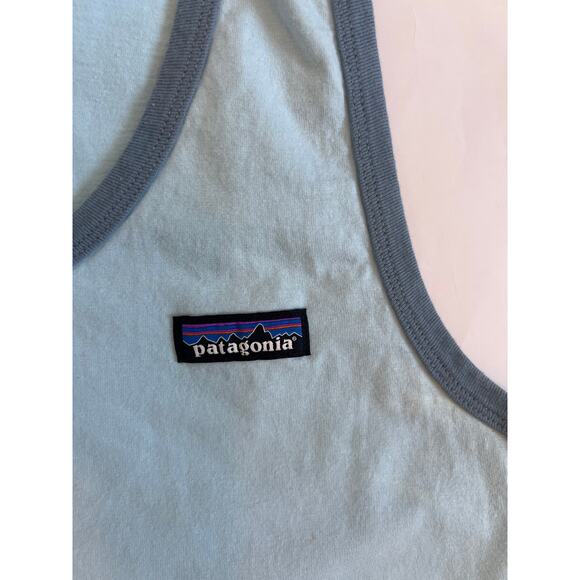 PATAGONIA WOMENS P-6 ORGANIC COTTON TANK FIN BLUE STY37578 SIZE MEDIUM - Picture 3 of 8